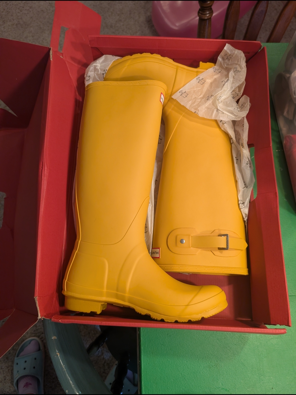 Hunter Yellow Rain Boots - Tall Waterproof Knee-High. Brand New In Box! US 10